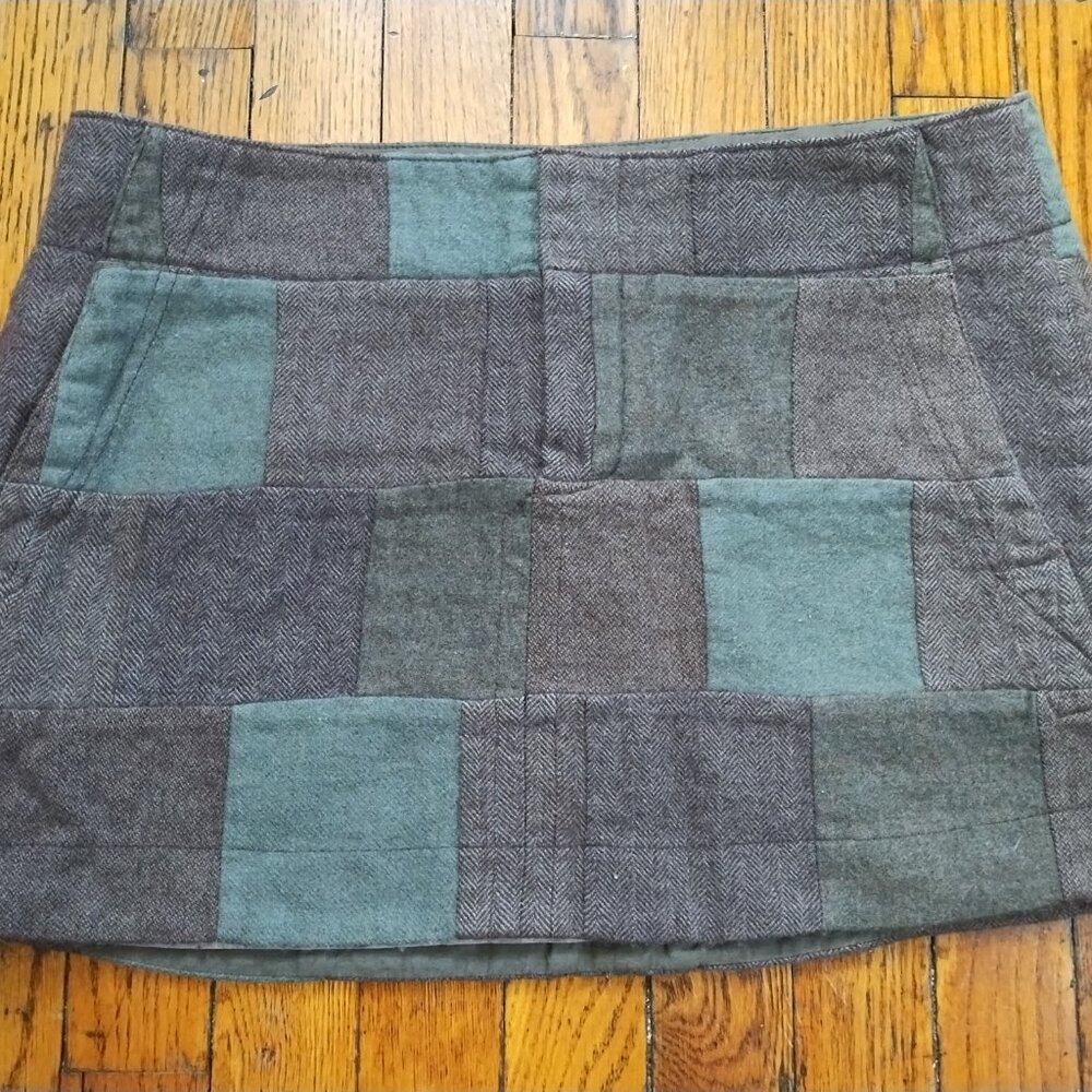 American Eagle Brown  Plaid Mini Skirt 10 Preppy Schoolgirl Dark Academia Y2K - Picture 10 of 16
